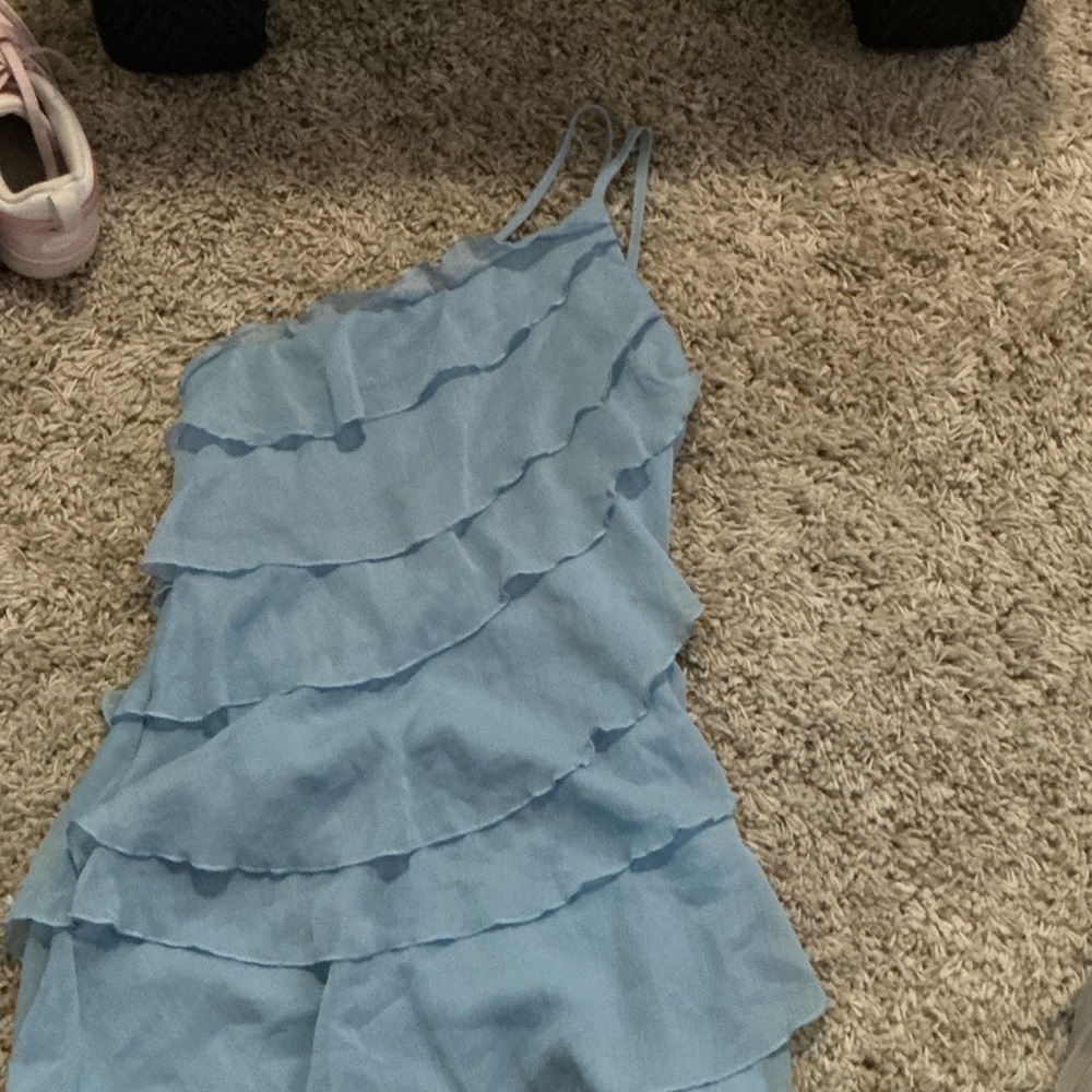 Light Blue Ruffled Dress